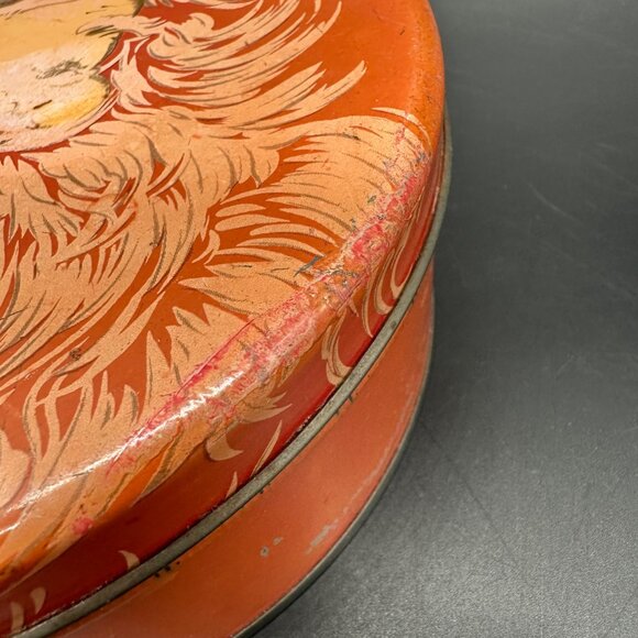 Vintage Santa Claus Candy Tin 1930s Mrs Stevens Red Round Kitschy Metal READ - Picture 10 of 15